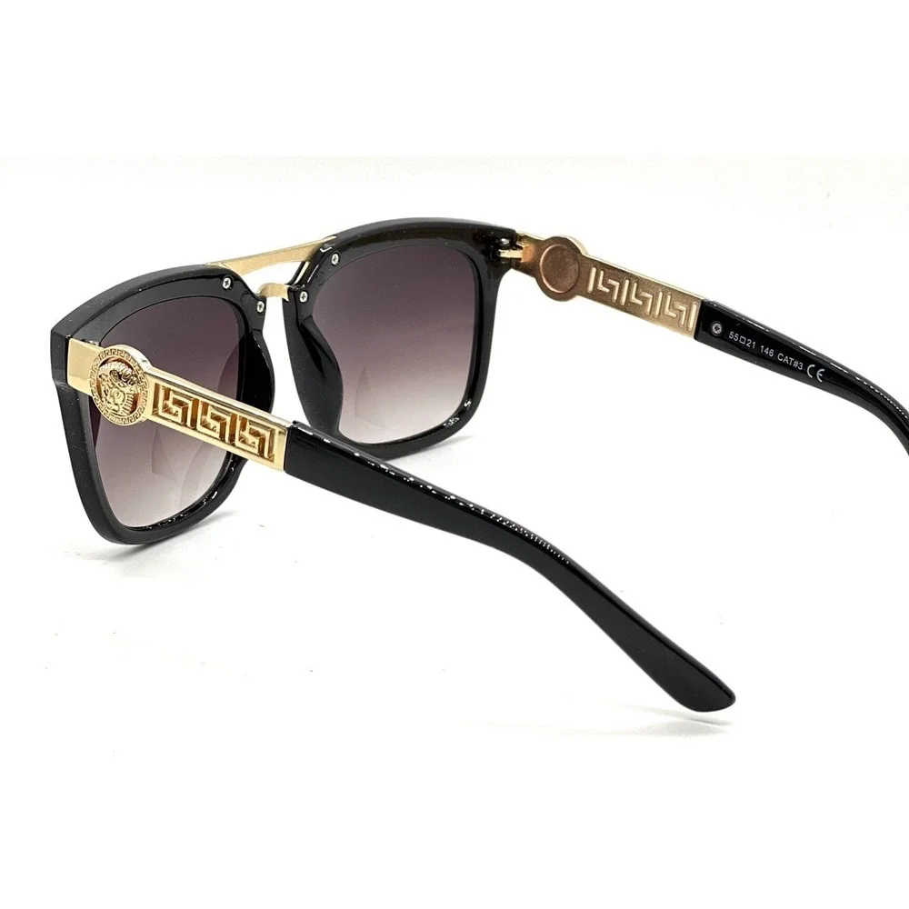 Stylish Sunglasses Luxury Outfit Celebrity Shades Women Style Gold Top Bar Gafas